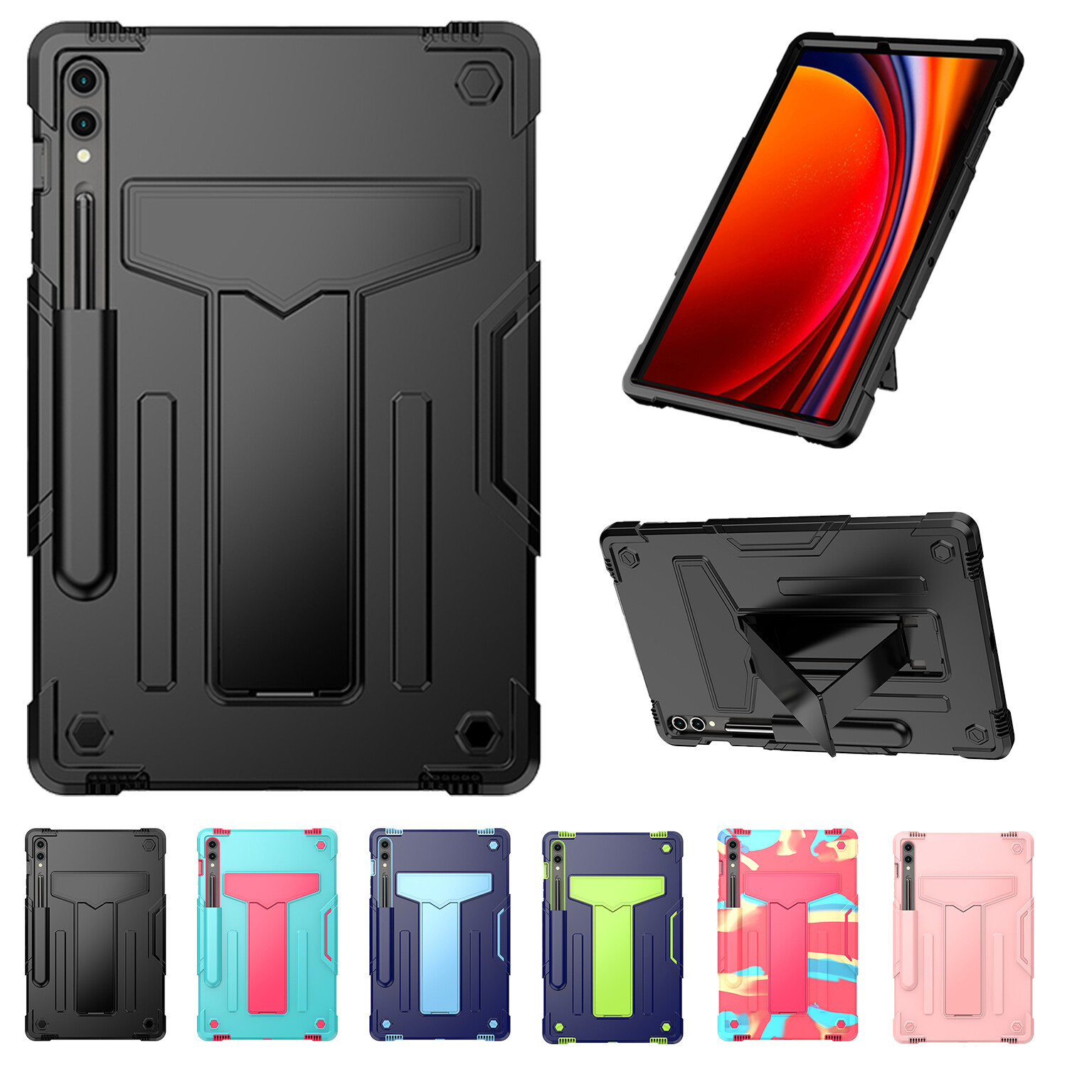 For Samsung Galaxy Tab S9+/FE+ X810/X818U Heavy Duty Stand Hybrid Case Cover Unbranded Does Not Apply - фотография #22