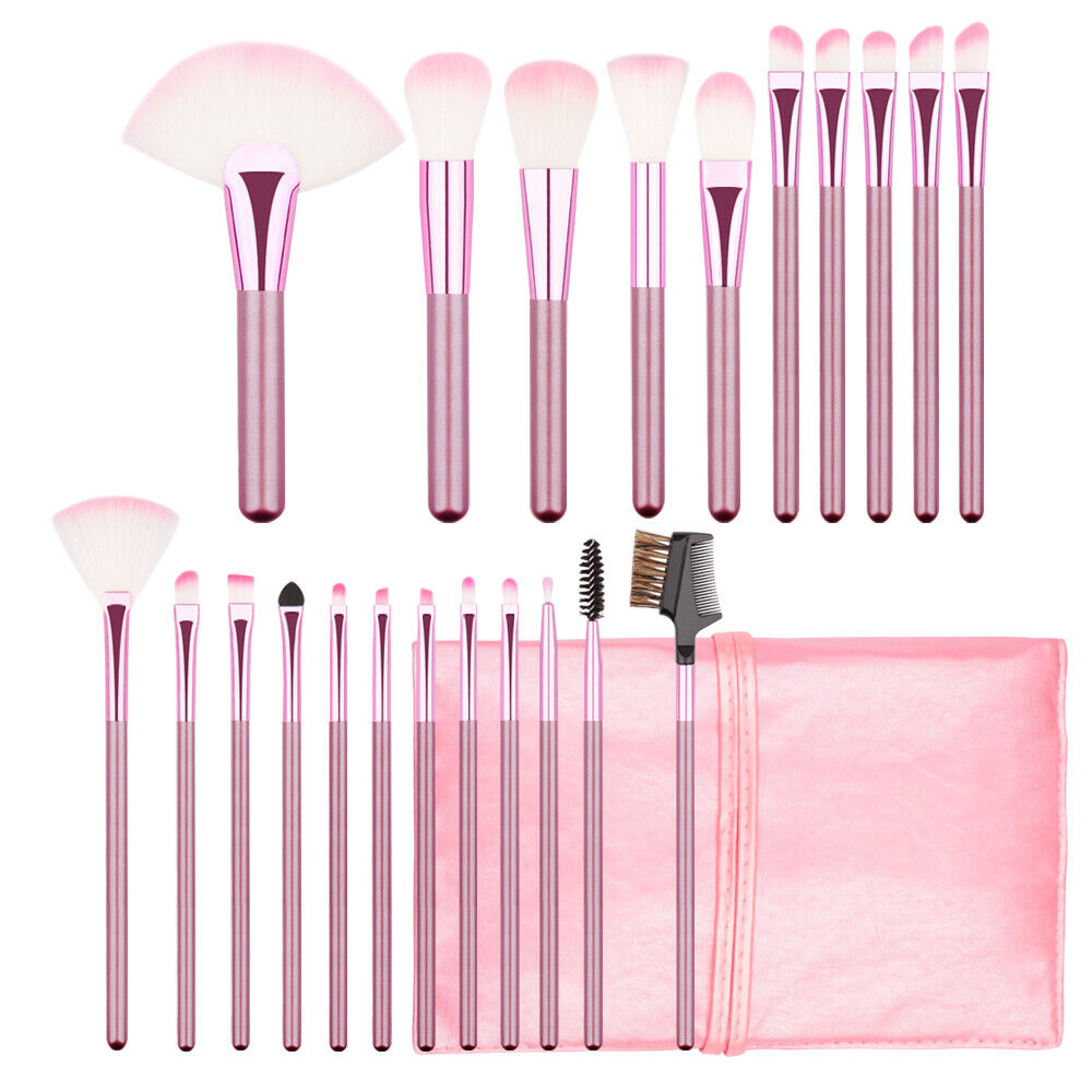 22Pcs Cosmetic Makeup Brush Kits Contour Foundation Face Lip Brushes & Free Bag Unbranded Does not apply