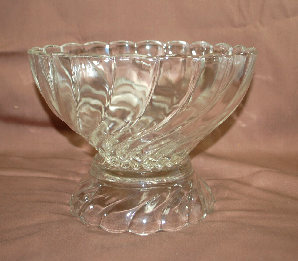 Hazel-Atlas Colonial Swirl Shell Crystal Punch Bowl,Stand,12 Cups & Ladle  T1336 Hazel Atlas - фотография #5