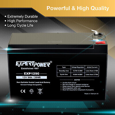 ExpertPower 2 Pack - 12V 9Ah SLA Battery for RAZOR Scooter E200 E225 E300 E325 ExpertPower Q02BLRFM12_9 - фотография #5