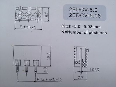 5 pcs 10 pin/way 5.08mm Screw Terminal Block Connector Green Pluggable Type New CY - фотография #6