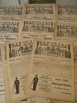 Masonic Constellation Freemasonry Antique Newspaper Knights Templar Mason 1894  Без бренда