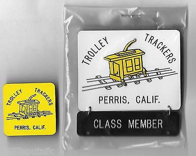 Square Dance Pin Set Perris California Trolley Trackers Class Member Pinback NOS Unbranded - фотография #3