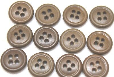 WWII US plastic buttons 5/8" 16mm 24L od greenish brown lot of 12 B7788 Без бренда