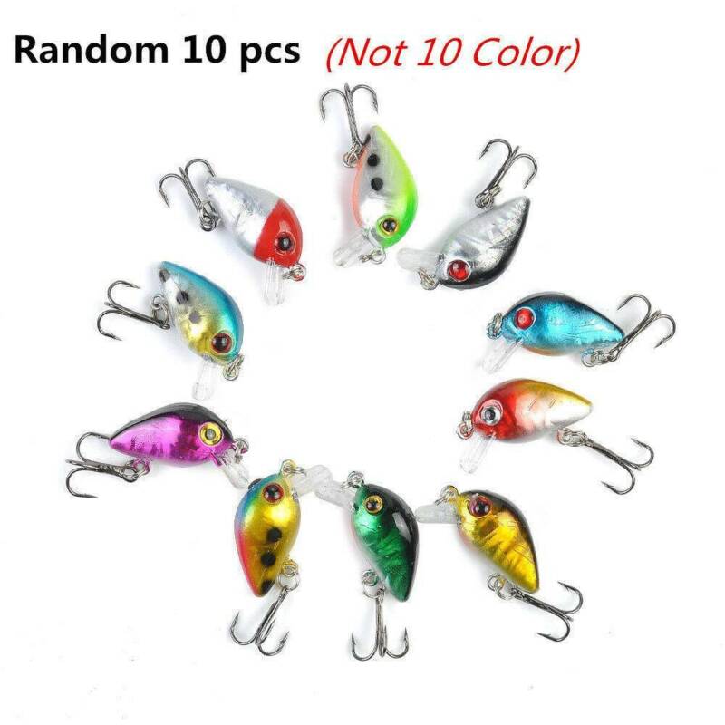 10 Fishing Lures Lots Of Mini Minnow Fish Bass Tackle Hooks Baits Crankbait Unbranded Does Not Apply - фотография #12