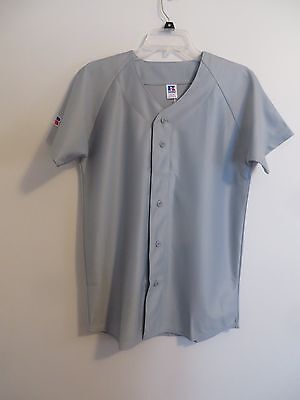 7 New Youth Russell Athletics Grey Short Sleeve V-neck Buttoned Baseball Top (L) Russell Athletic