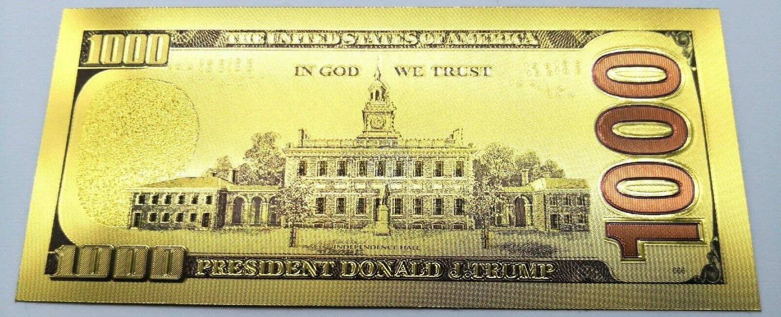 50 PCS President Donald Trump $1000 Gold-Plated Collectible Money Novelty US Без бренда - фотография #4