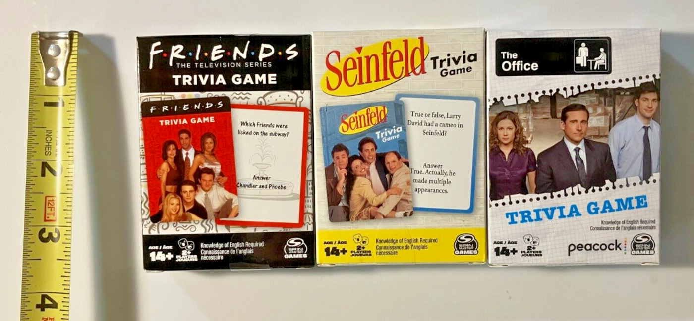 Friends Seinfeld The Office - Spin Master Set of 3 Trivia Game card games Mint! Spin Master Spin Master 20164633 - фотография #4