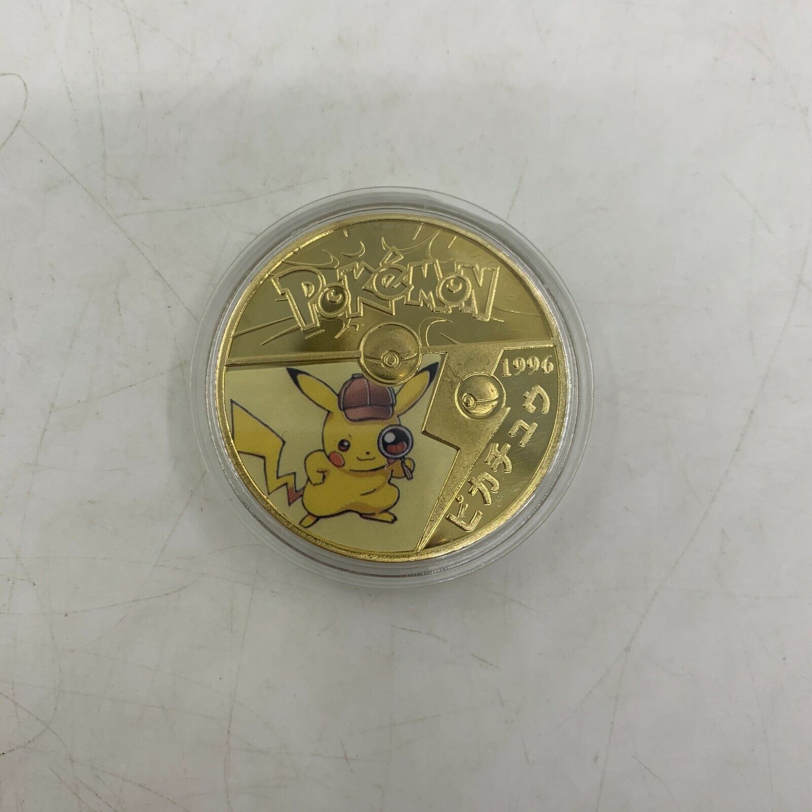 10pcs Pokemon Pikachu Coin Japan Anime Gold Commemorative Coin in box Kelin - фотография #12