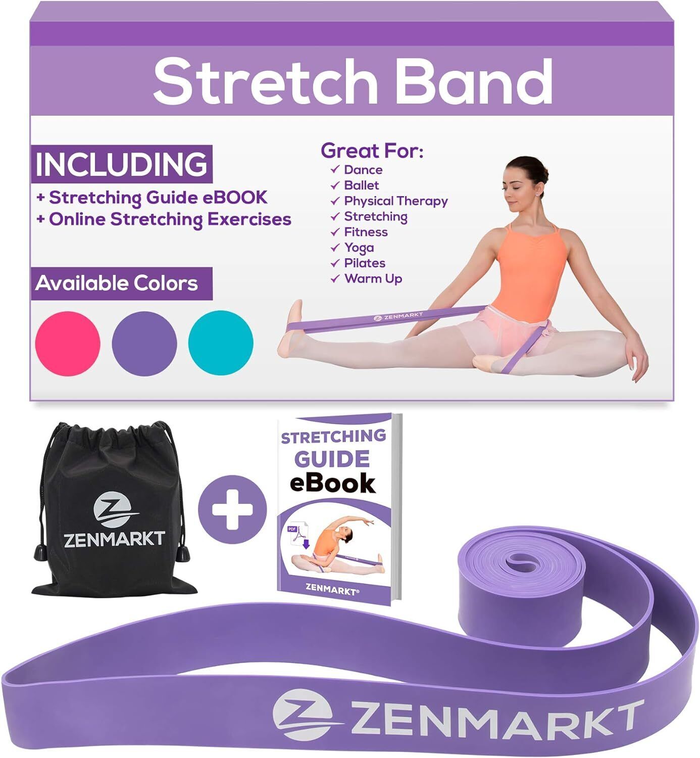 Zenmarkt Ballet Stretch Bands for Flexibility and Band, Purple  Zenmarkt Does not apply