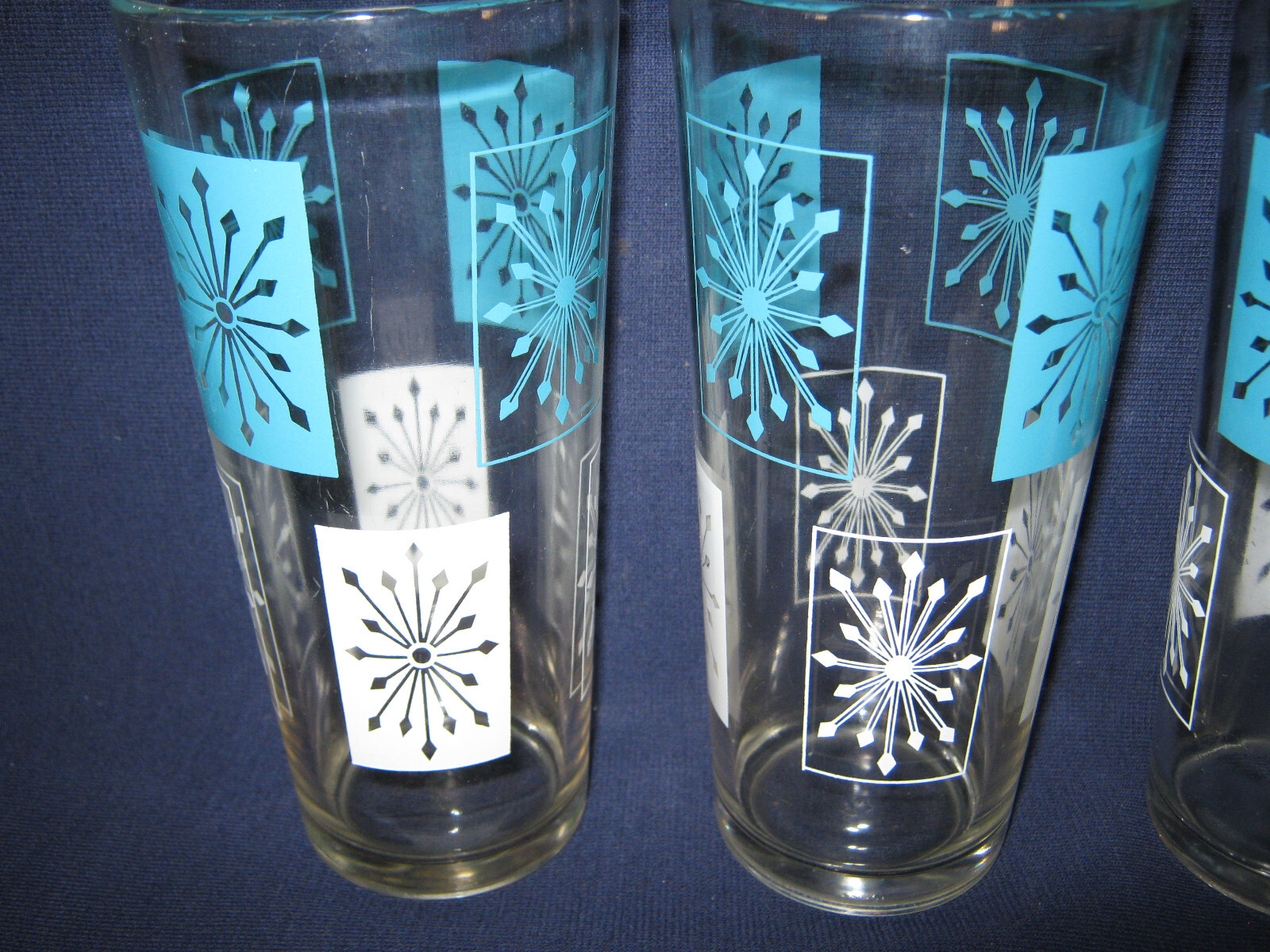 {3} MCM MID-CENTURY MODERN RETRO ATOMIC STARBURST/SNOWFLAKE DRINKING GLASSES Без бренда - фотография #2