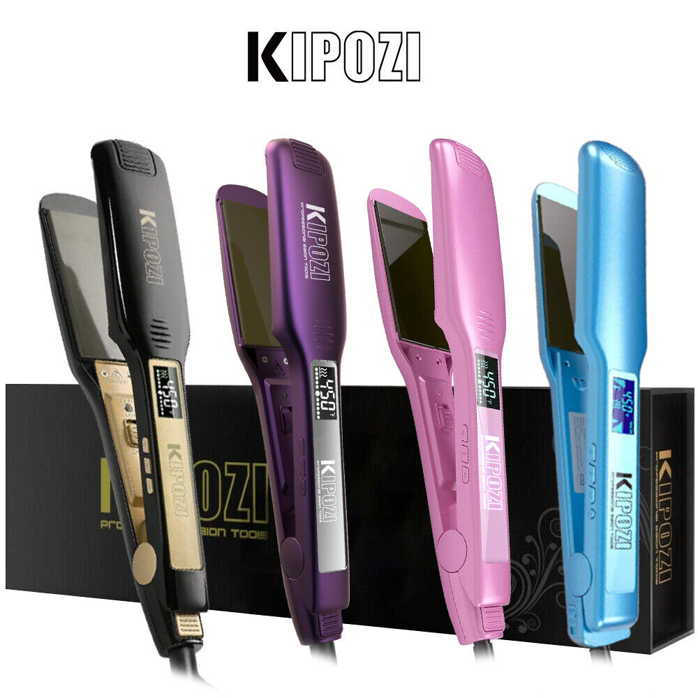 Pro KIPOZI Curly Straight Hair Straightener 2 In 1 Wide Plate LCD Display 1.75In KIPOZI Does Not Apply