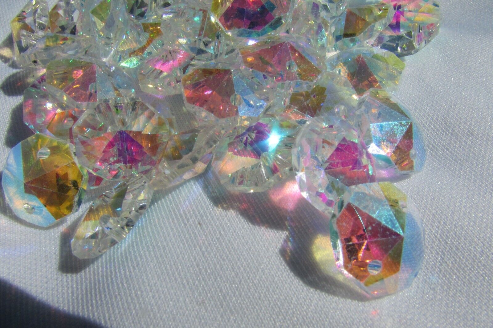  200- 14MM AB color AAA 2 HOLE OCTAGON CRYSTAL GLASS BEADS CHANDELIER Без бренда - фотография #4