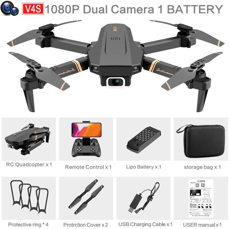 V4 Rc Drone 4k HD Wide Angle Camera 1080P Wifi Drone Fpv Dual Camera Quadcopter  Unbranded V4 - фотография #12