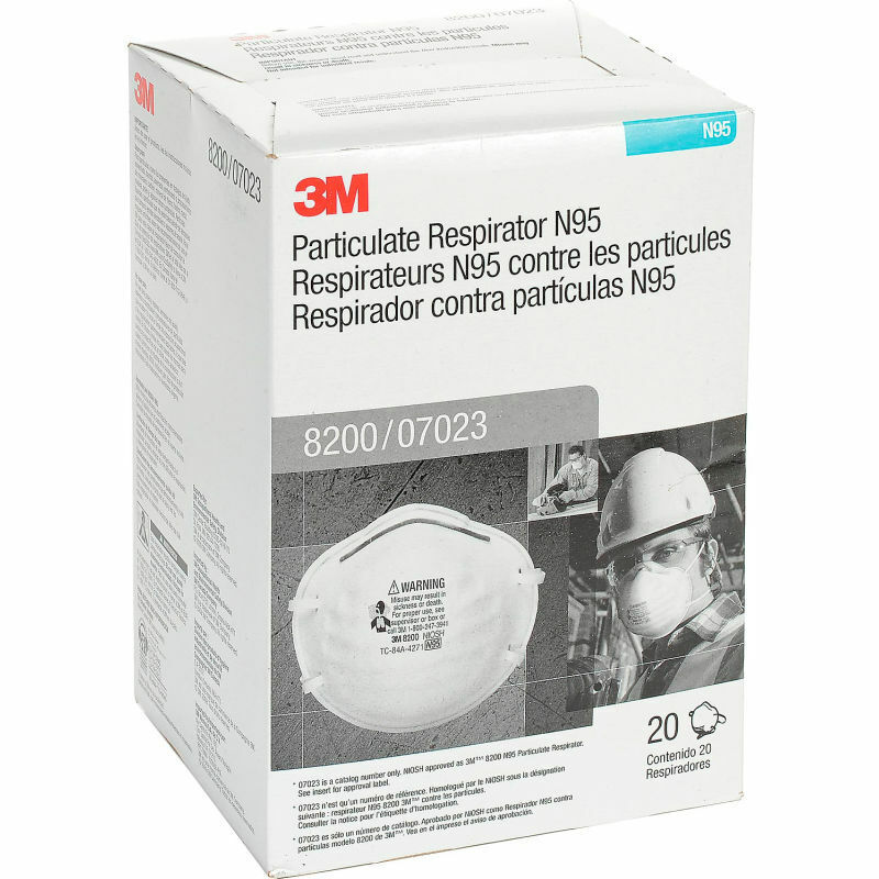 3M 8200 / 07023 N95 Particulate Respirator 1-Box / 20 Disposable Masks EXP 01/27 3M 8200 / 0723