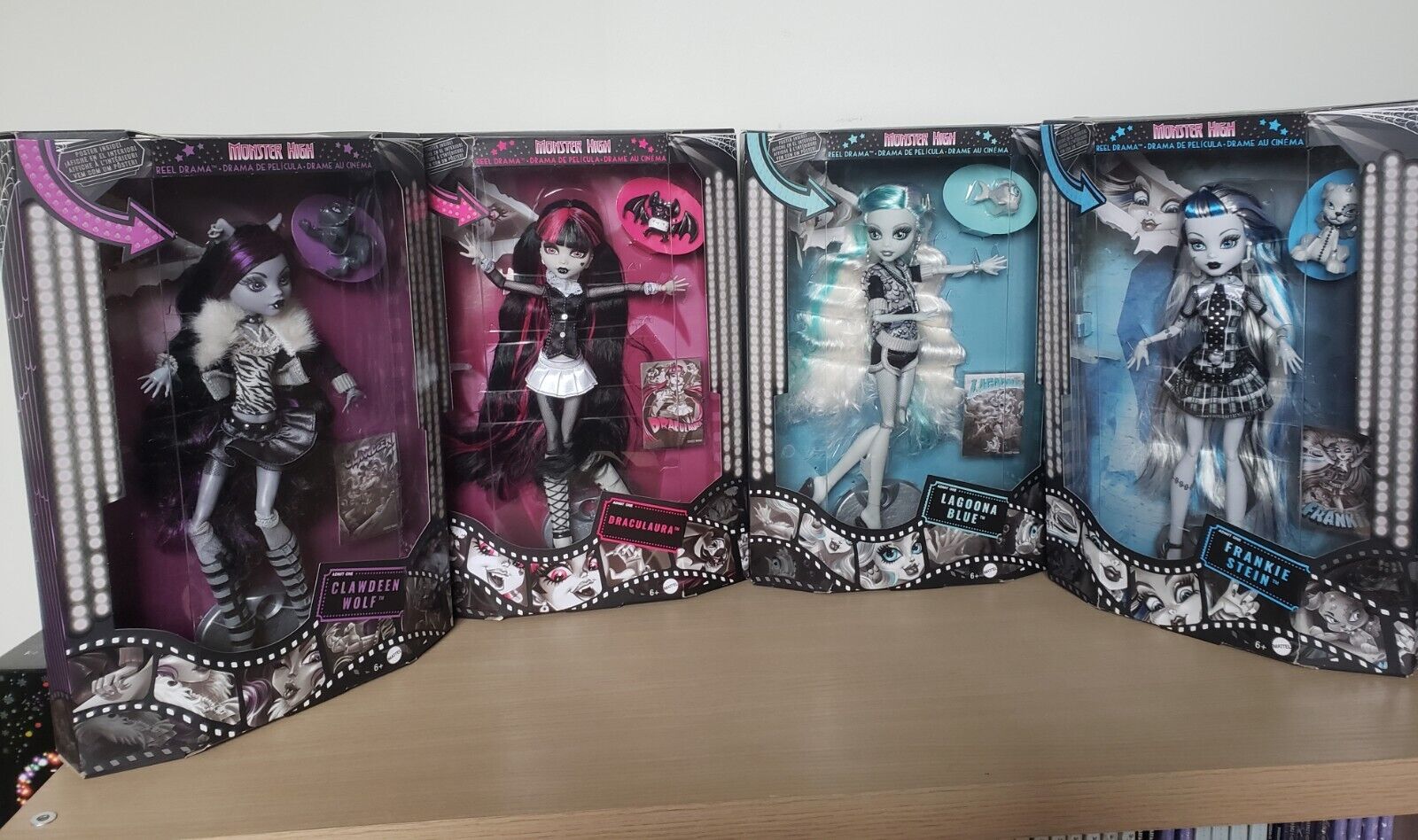 Monster High Reel Drama Collector Edition Dolls Full Set Of 4 IN HAND Fast Ship! Mattel