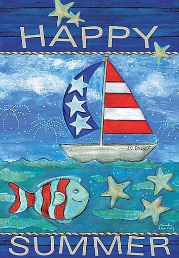 Lang Companies,  Happy Summer Outdoor Flag-Large - 28 x 40 by Wendy Bentley Без бренда