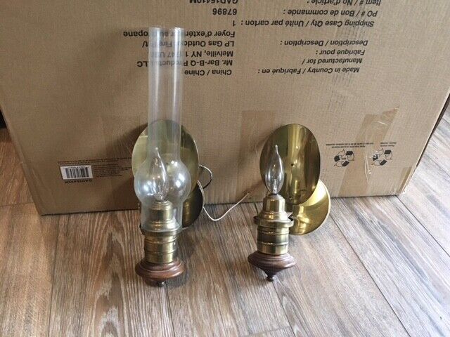 Antique Vintage Pair Beautiful Brass Wall Sconces Без бренда