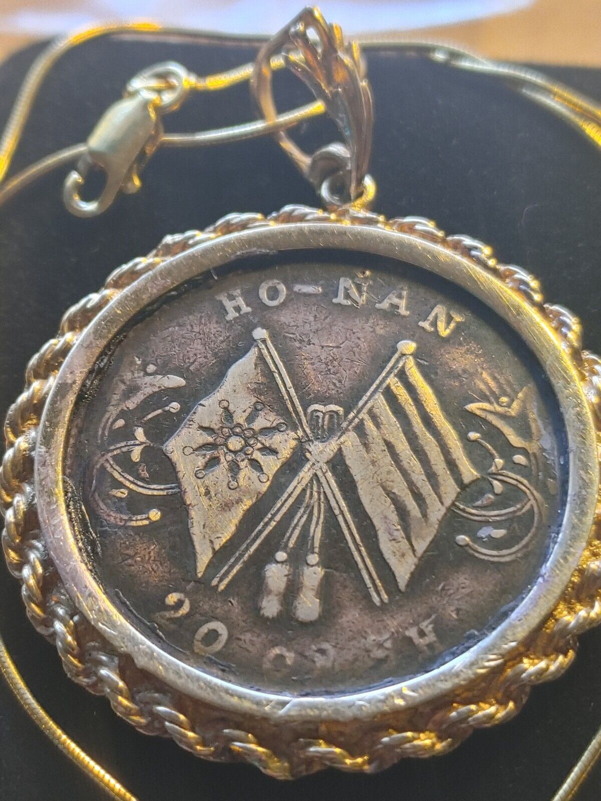1920 Flags Of The Wu Chang Uprising Honan Province Coin Pendant Genuine gilded  Everymagicalday - фотография #6
