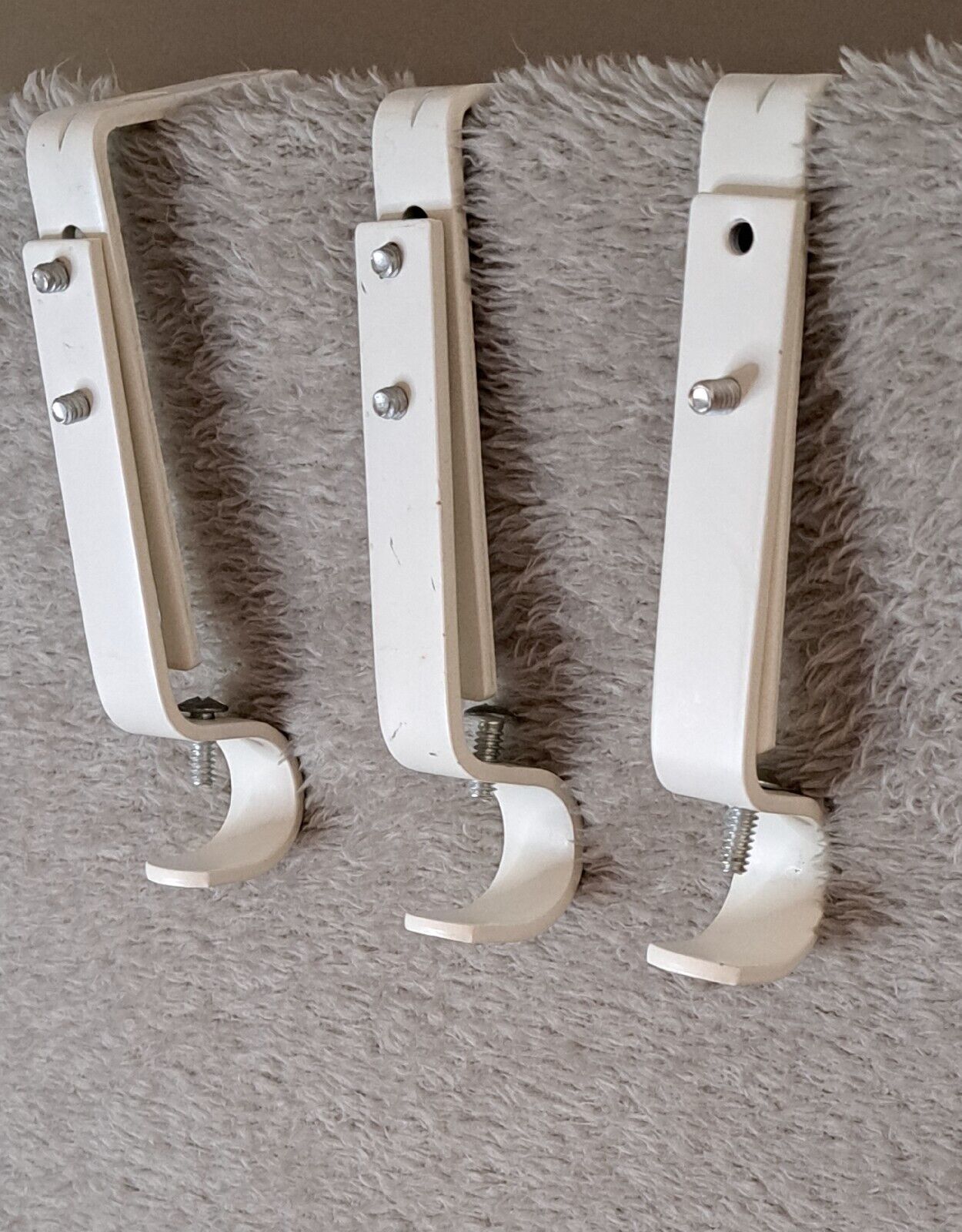 Set 3 Curtain Rod Holders Heavy Duty Adjustable Rod Bracket for 3/4" Rods White Unbranded Does not apply - фотография #2