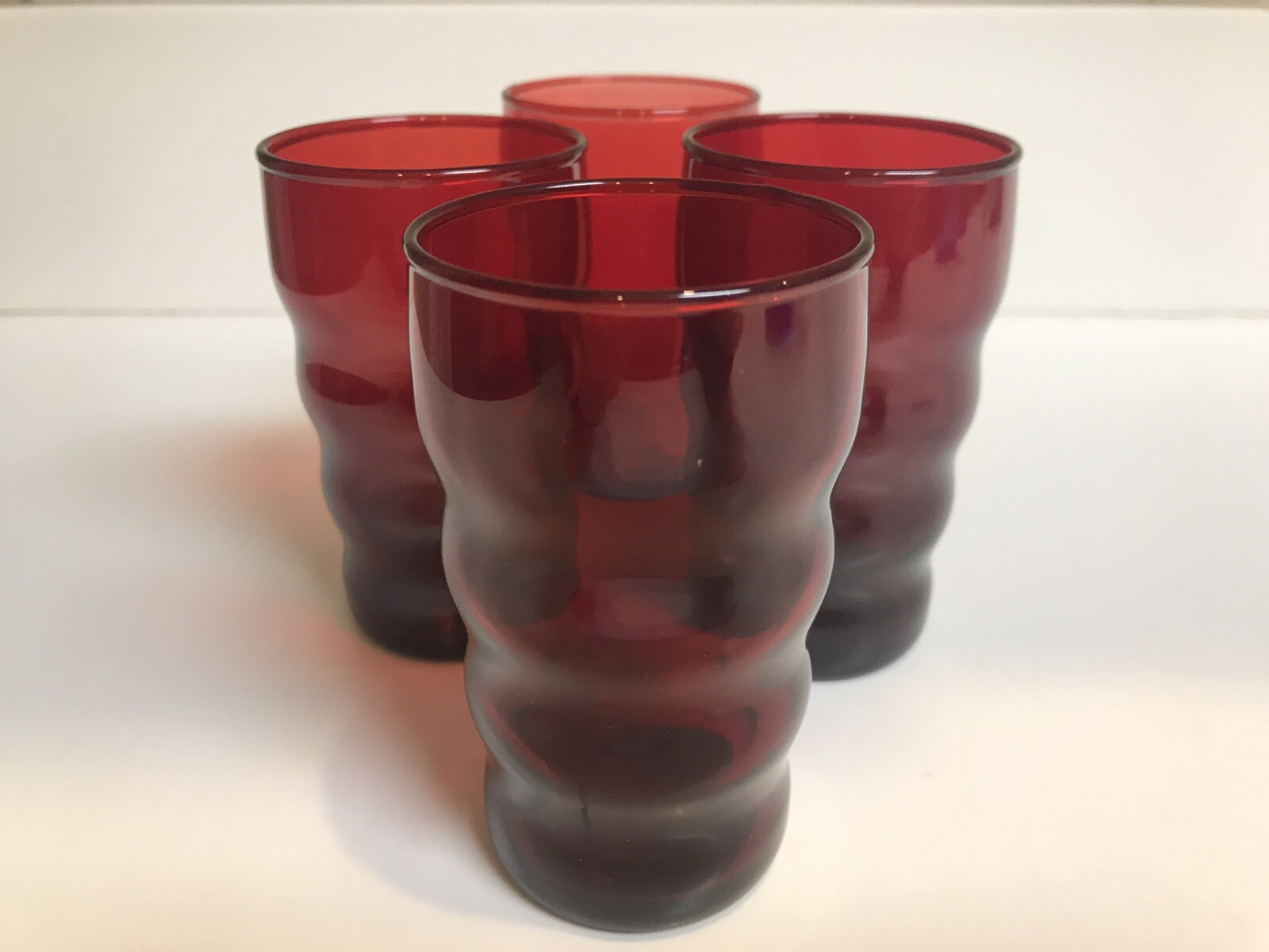 Anchor Hocking Royal Ruby Rippled Flat Juice Glasses Anchor Hocking - фотография #2