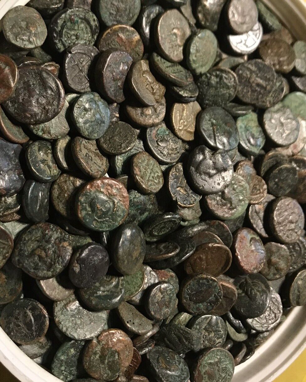 Lot of 3 Rare Genuine Ancient Greek bronze coins Mesembria Apollonia Maroneia  Без бренда - фотография #2