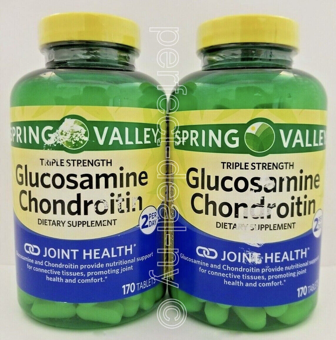 Spring Valley Triple Strength Glucosamine Chondroitin 170 Tablets 2PK Exp 9/24+ Spring Valley W3192