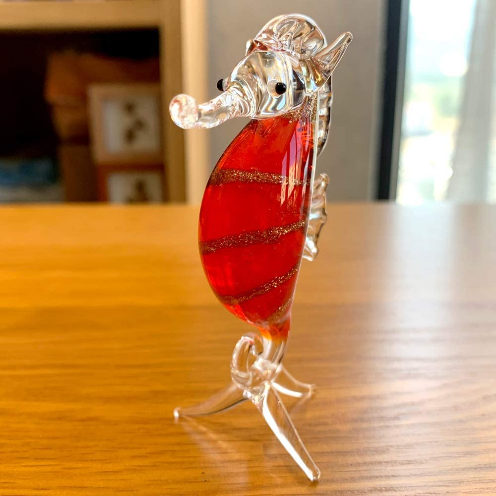 JingShiY Colorful Crystal Glass Hippocampus Animal Figurines Glass Seahorse Hand JingShiY Not Applicable - фотография #8
