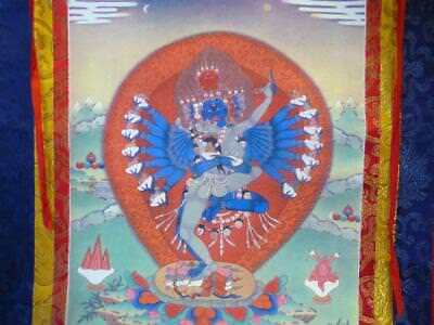 Tibetan Print Fabric Trim Deity Buddha Art Wall Scroll Thangka vs530  Без бренда - фотография #2