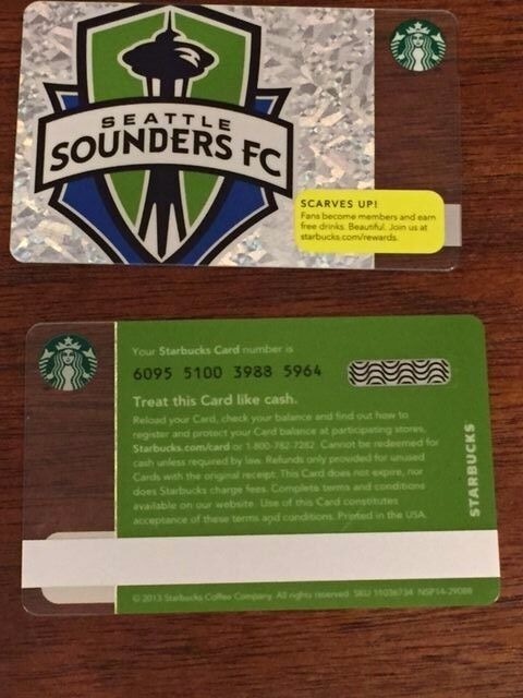 Starbucks SEATTLE SOUNDERS 2013 FC Soccer Gift Card Limited Edition - New Mint Без бренда - фотография #2