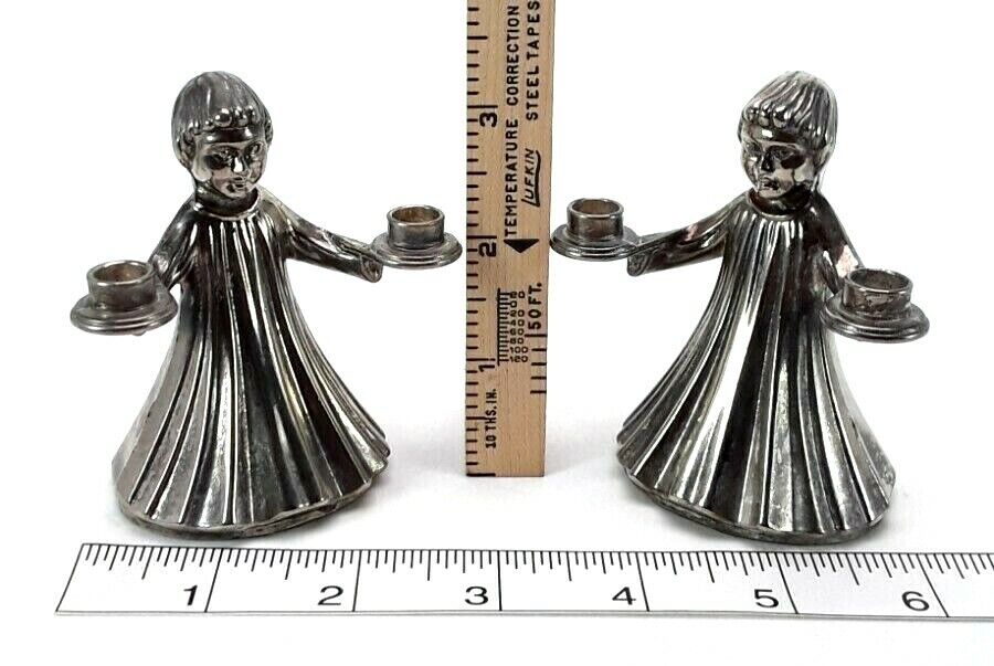 Vintage Choir Girl Mini Taper Candle Holders - Silver Tone -  Made in Italy Unbranded Candle Holders - фотография #11