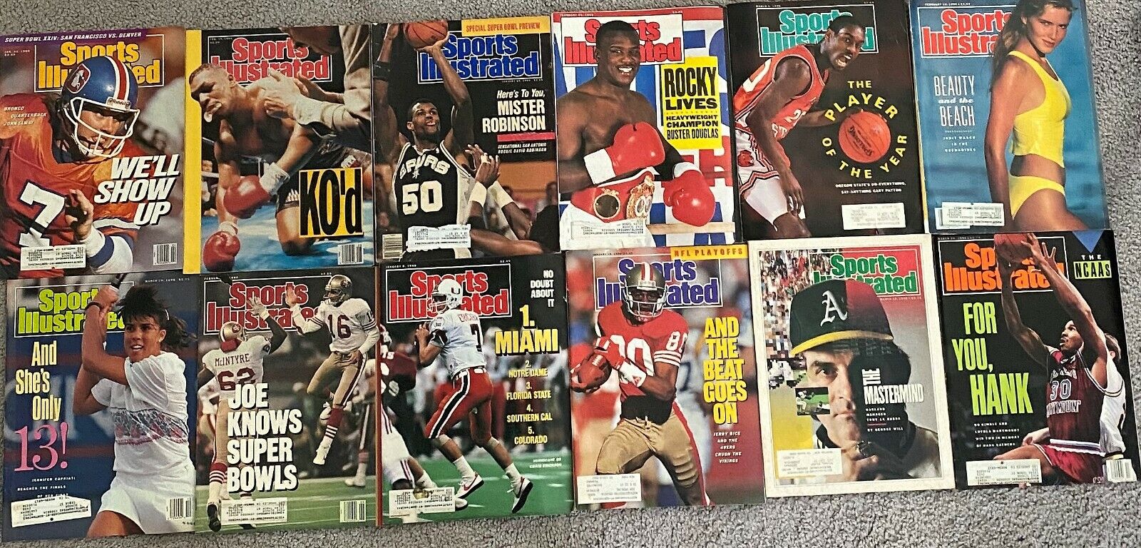 Sports Illustrated Jan. - March 1990 LOT 12 Vintage Issues (sold as LOT or solo) Без бренда