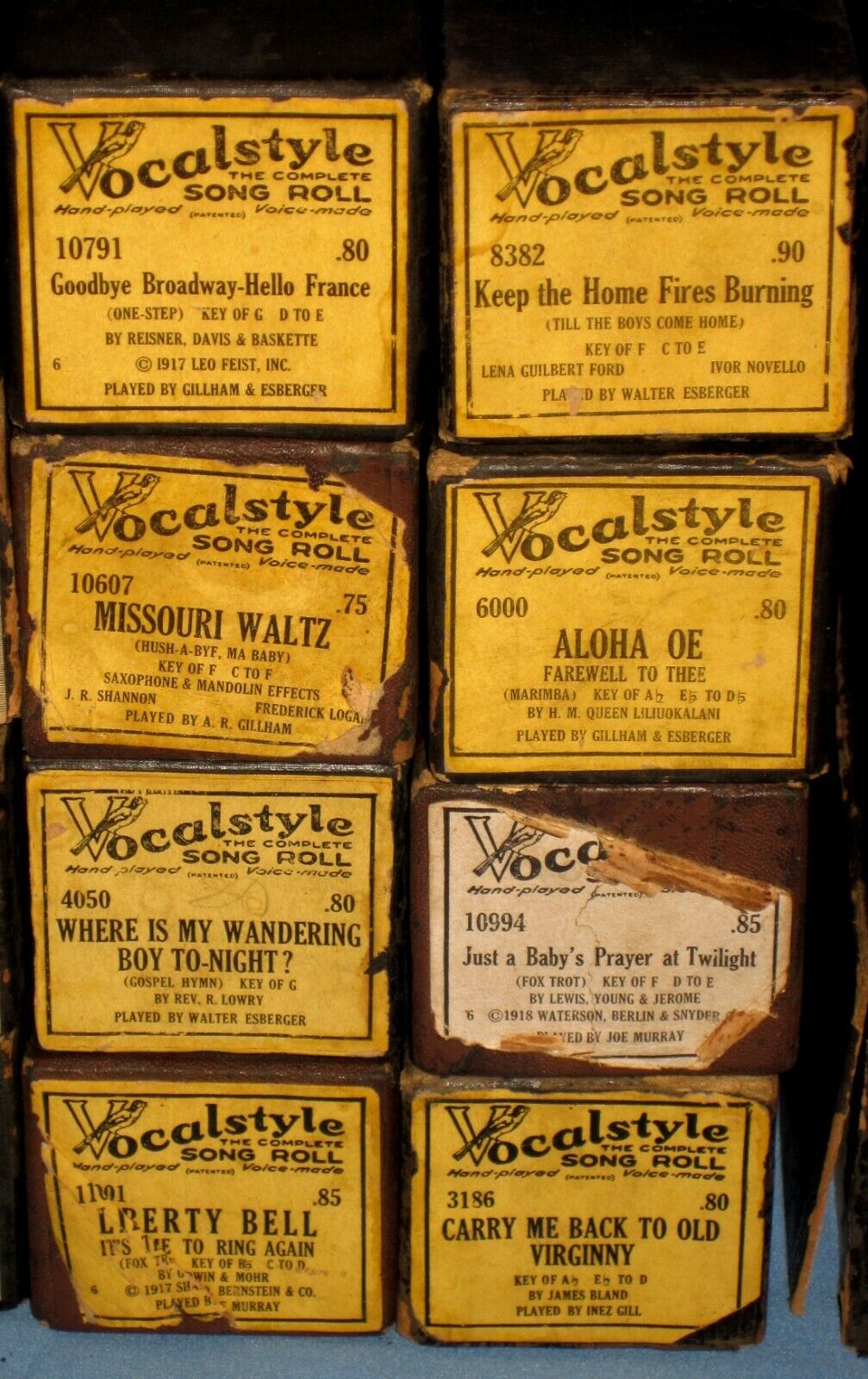 VTG/Antique Lot 20 Player Piano Rolls Music Songs ORS/Vocal Style/US/Imperial ++ Assorted - фотография #3
