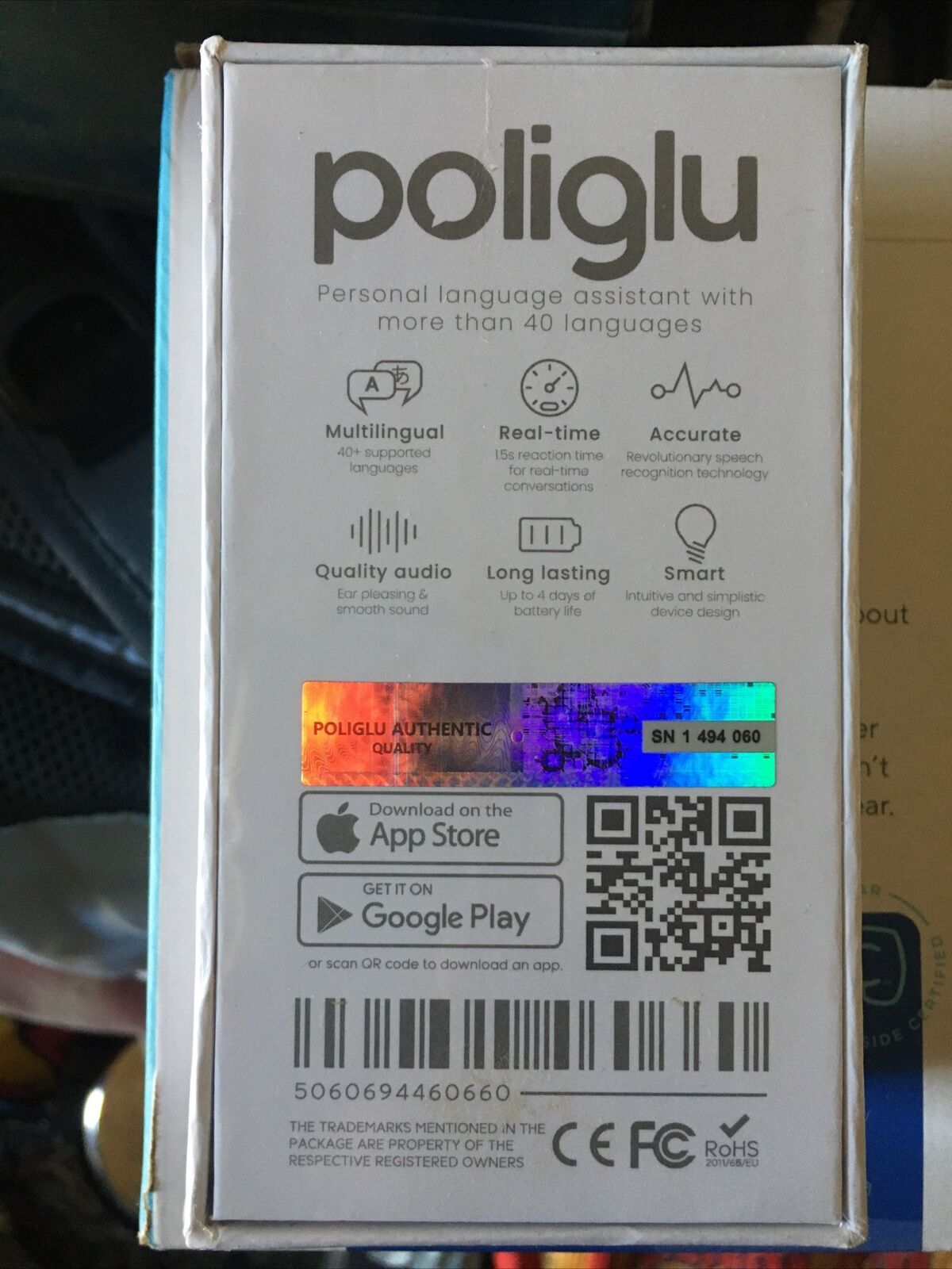 Poliglu Real Time Language Translator - Over 40 Languages Multilingual BRAND NEW poliglu N/A - фотография #3