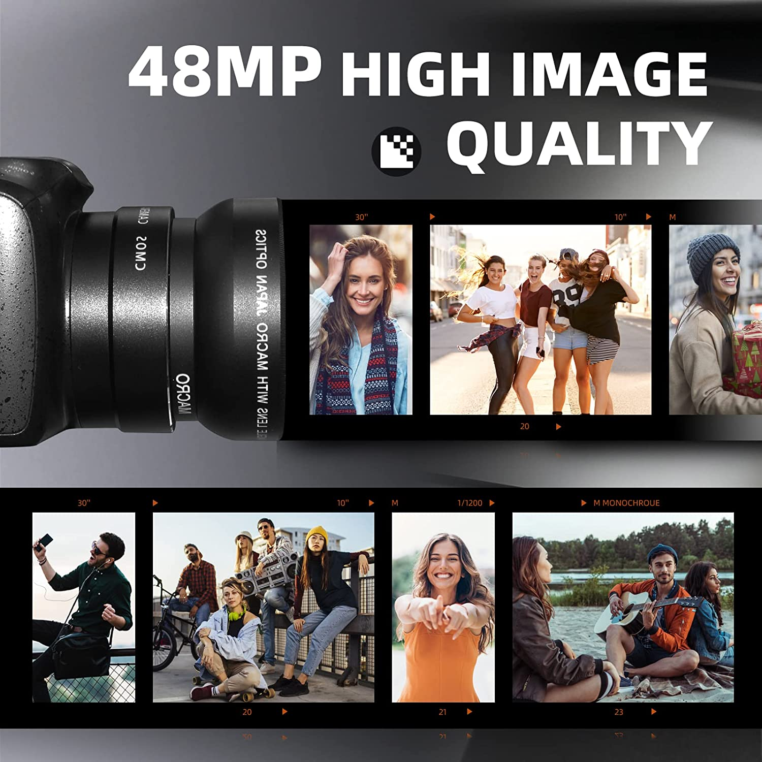 Digital Camera 4K HD 48MP 16X w/ 32GB SD Card Professional Vlogging Photography NBD Camera-1 - фотография #7