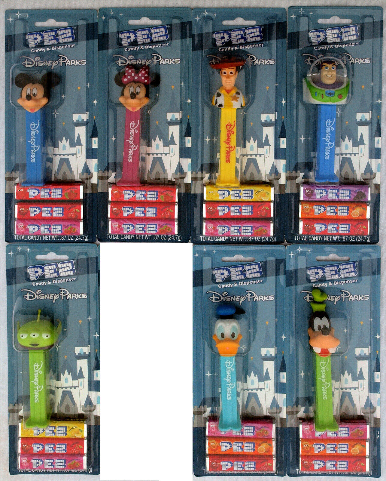 Disney Parks Exclusive Pez Lot of 7 Mint On Cards Mickey, Minnie, Goofy, Donald+ Без бренда