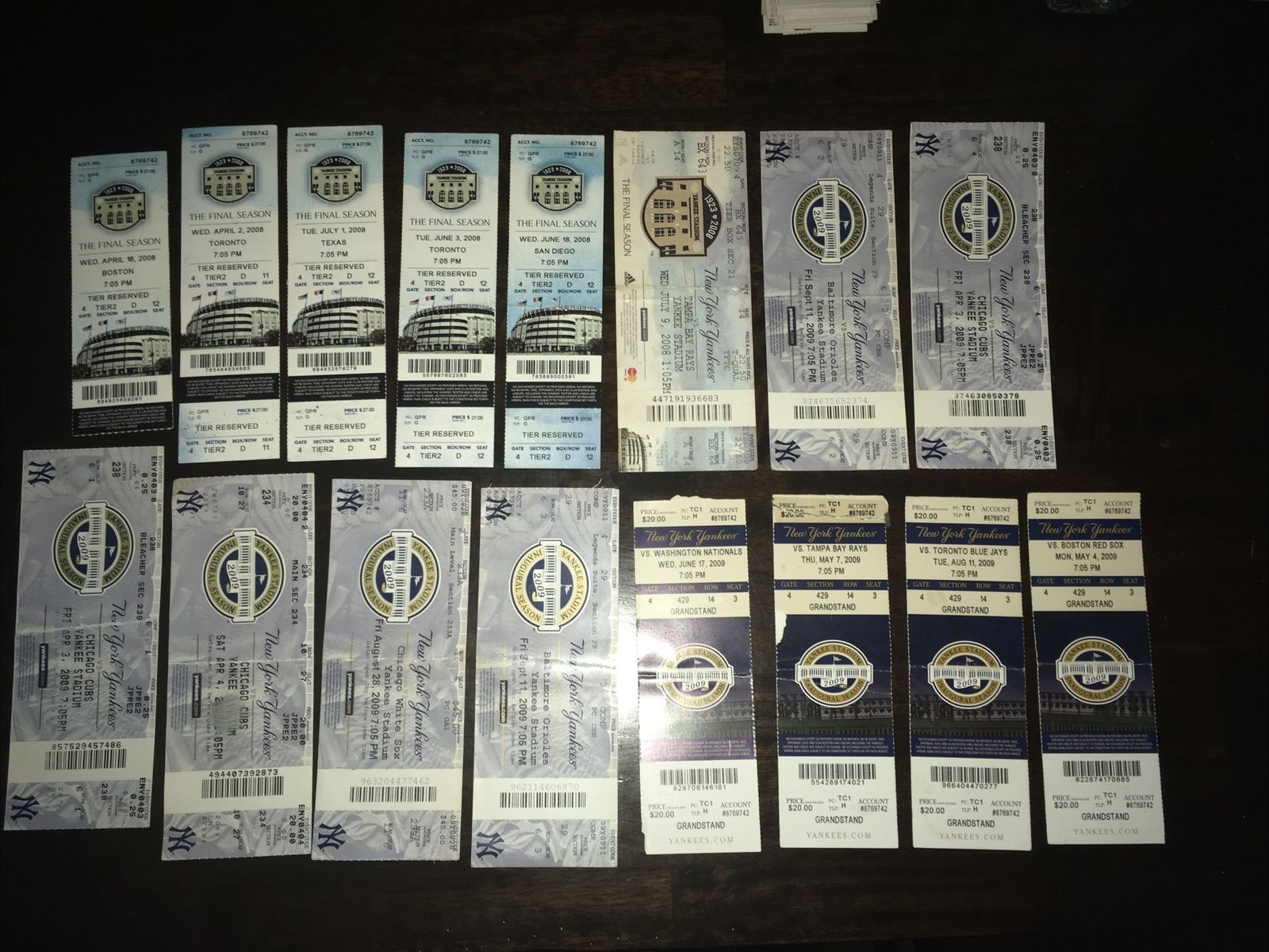 New York Yankees Baseball 1999-2019 Full Tickets & Stubs Lot 90+ Без бренда - фотография #5