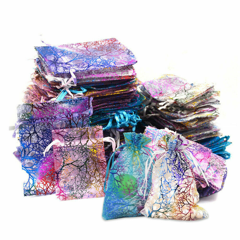 50/100 Coralline Organza Gift Bags Jewelry Candy Pouch Drawstring Wedding Party Unbranded Does Not Apply