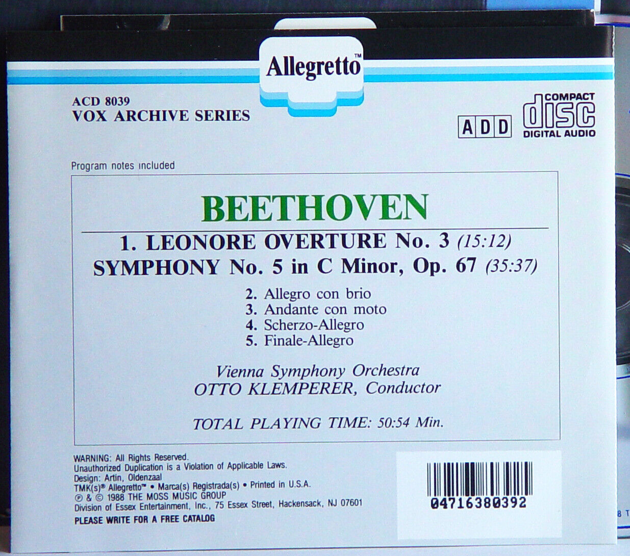5 Classical CDs Beethoven Vivaldi Handel Ravel Chabrier Debussy Dukas Allegretto Без бренда - фотография #7