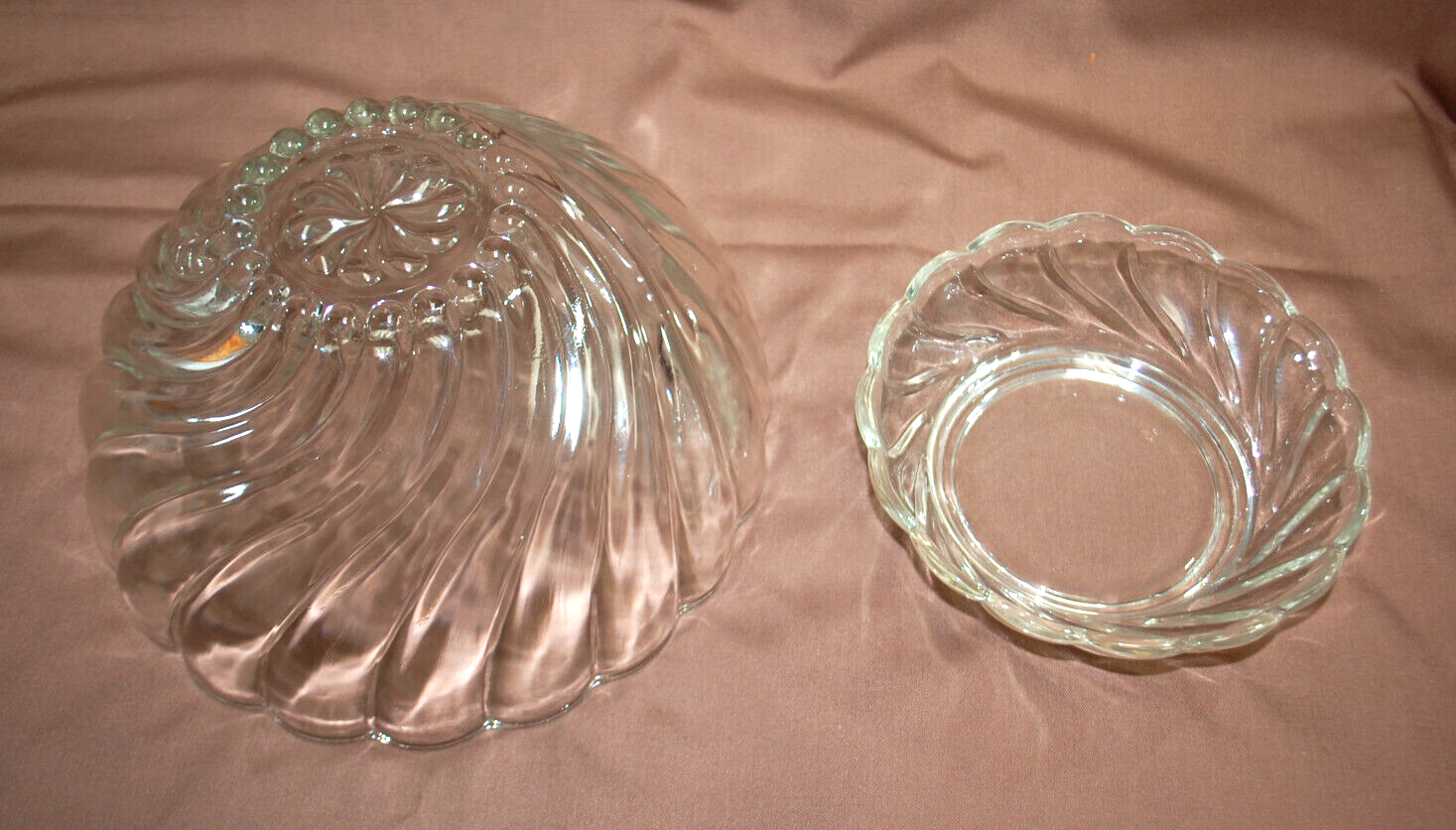 Hazel-Atlas Colonial Swirl Shell Crystal Punch Bowl,Stand,12 Cups & Ladle  T1336 Hazel Atlas - фотография #11