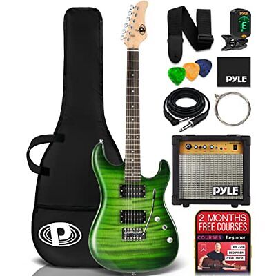 Pyle 39" 6 String Electric Guitar Kit with Amplifier and Accessory Kit (Green) Pyle PEGKT99GR.X9