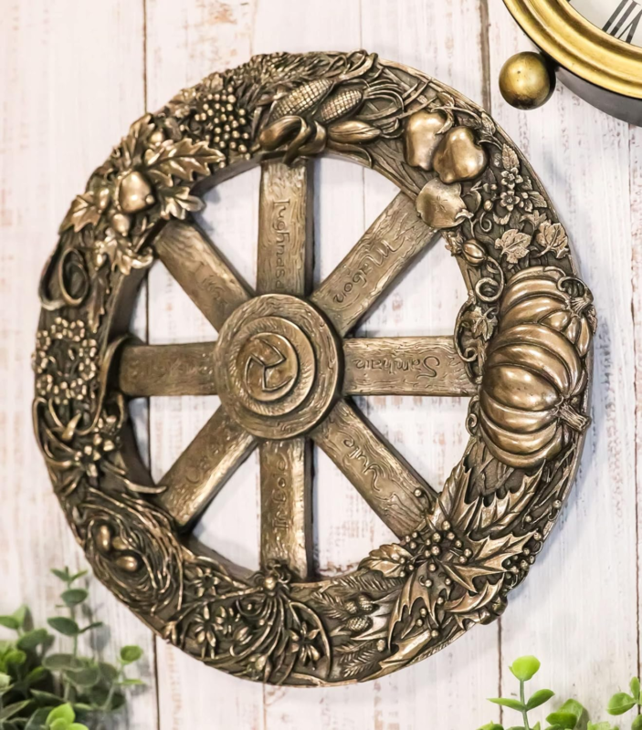 Ebros Wicca Sabbats Seasonal Wheel of the Year Wall Decor Plaque in Bronze Patin Does not apply - фотография #10