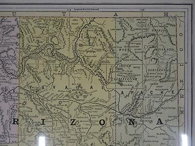 Lot 2 Antique Maps Arizona Gaskell's Atlas of the World 1893 ca 1900 Color Без бренда - фотография #5