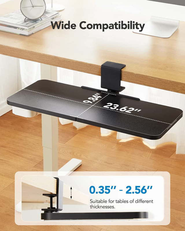 Keyboard Tray under Desk, 360 Rotating Keyboard Tray with Adjustable C Clamp, Er Does not apply Does not apply - фотография #4