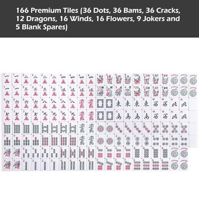 American Mahjong Game Set, 166 Premium White Mahjong With Black Paisley Bag Does not apply Does Not Apply - фотография #2