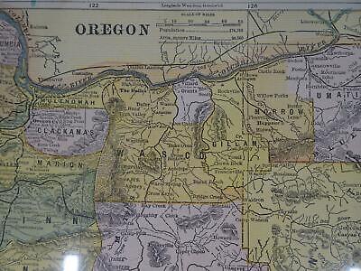Lot 2 Antique Maps Oregon Gaskell's Atlas of the World 1893 ca 1900 Color Без бренда - фотография #8