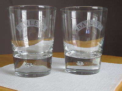 BAILEYS On the Rocks Glasses (set of 2) Barware Advertising Collectible Baileys