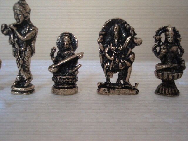 Hindu God Ganesh Shiva Krishna Hanuman SET 12 MINI AMULET STATUE figurine Murti Без бренда - фотография #5