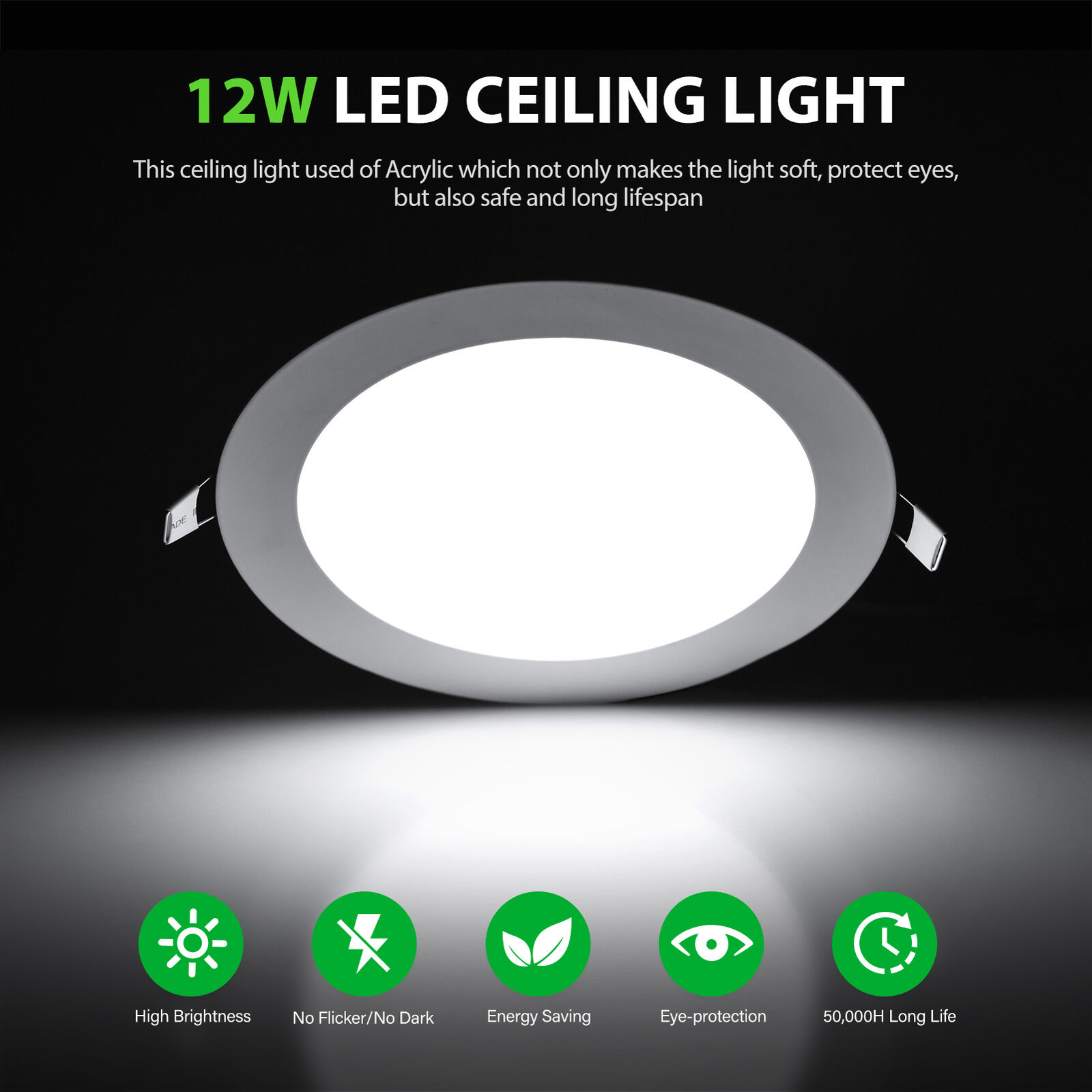 6 Pack 6 Inch LED Ceiling Lights Ultra-Thin Recessed Retrofit Kit 6000K Daylight Cutever Does not apply - фотография #4