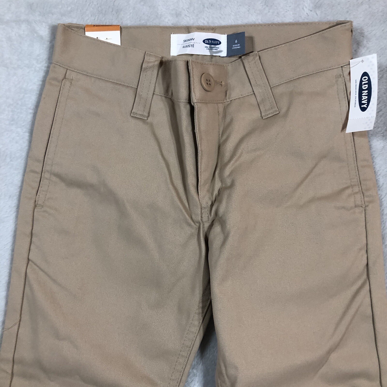 Old Navy Boys Tan Khaki Adjustable Waist Skinny Uniform Pants Size 6 Slacks NWT Old Navy - фотография #5